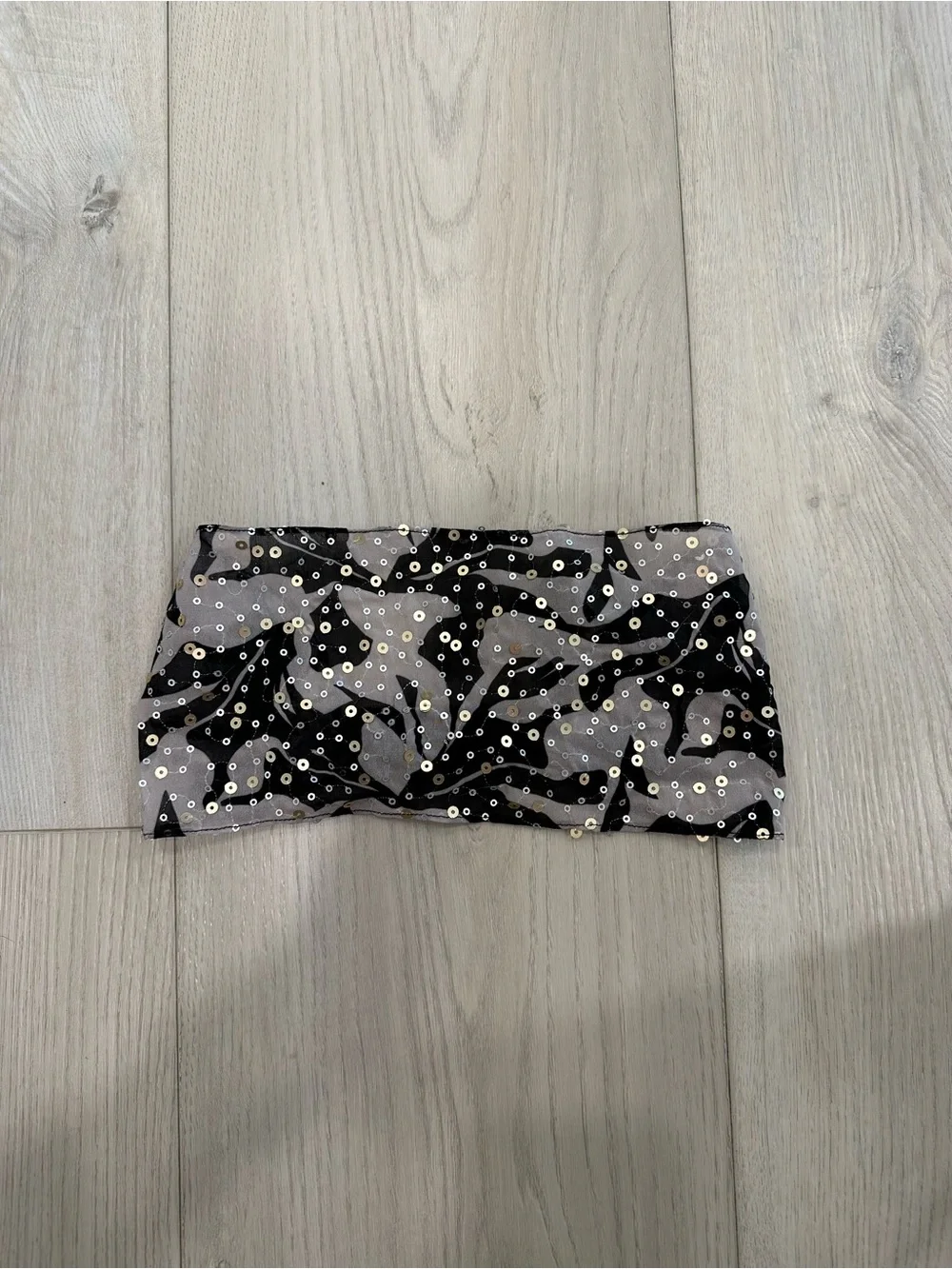 Free People Black Sequin Bandeau Top